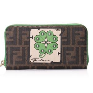FENDI Fortune Zucca Zip Around Wallet